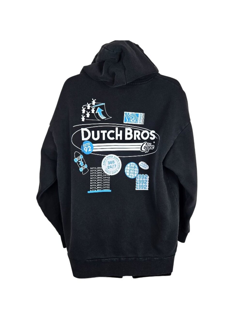 Dutch Bros Coffee Black Hoodie Sweatshirt Mens X-Large Graphic Pullover